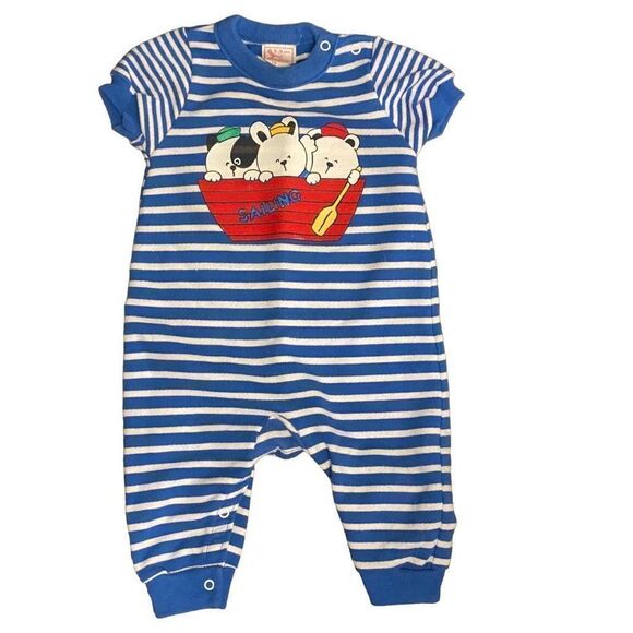 Vintage Nautical Buster Brown Striped Playsuit - Picture 6 of 6